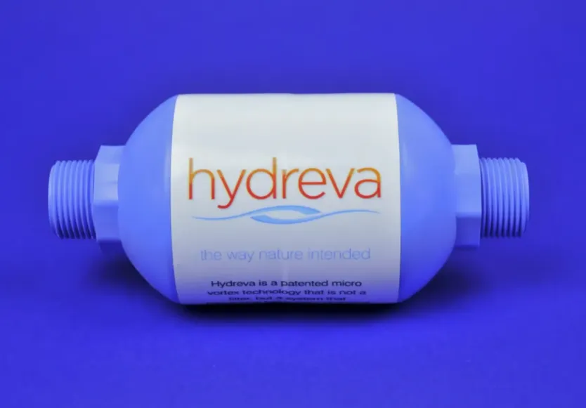 a bottle of hydroreva on a blue background