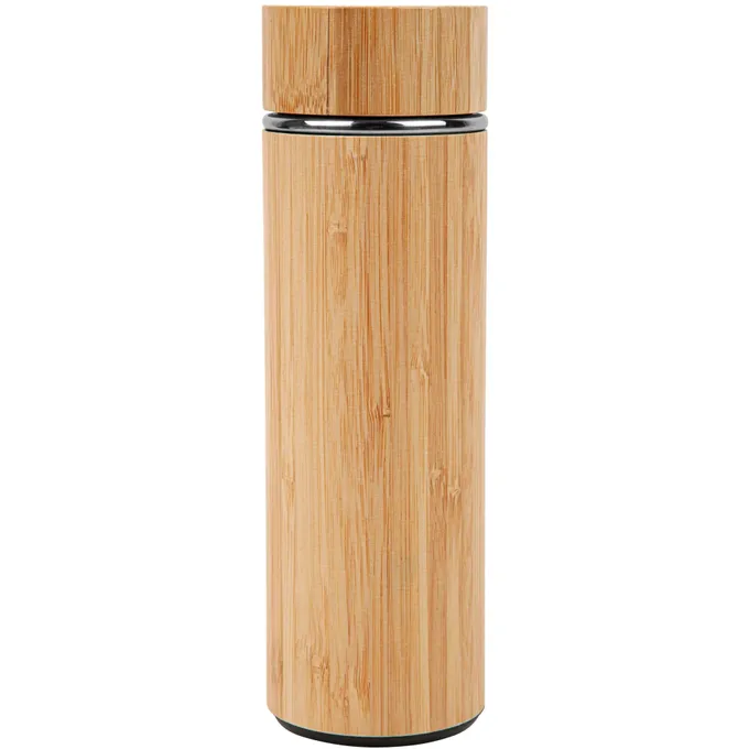 a close up of a Eco-Friendly Bamboo water Bottle on a white background